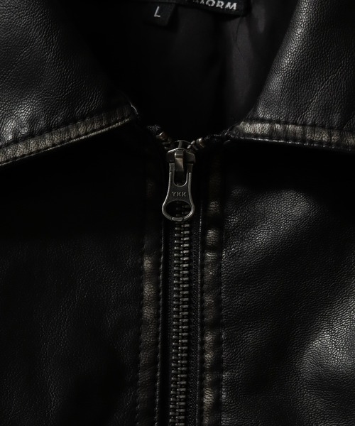 Art re A select（アトリエセレクト）の「合成皮革×ヴィンテージ加工 オーバーブルゾン（ブルゾン・メンズ・ブラック・M/S/L）」の5枚目の写真