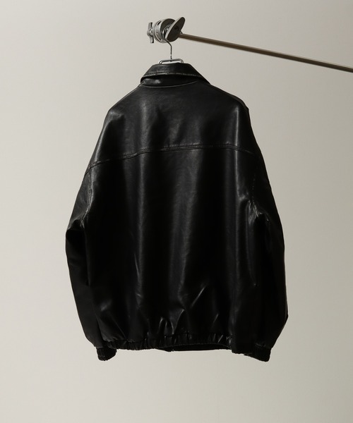 Art re A select（アトリエセレクト）の「合成皮革×ヴィンテージ加工 オーバーブルゾン（ブルゾン・メンズ・ブラック・M/S/L）」の3枚目の写真