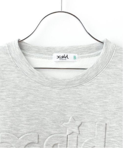 X-girl Stages（エックスガールステージス）の「エンボスロゴバックスリットプルオーバー（スウェット・キッズ・トップグレー/ベージュ/レッド・140cm/130cm/120cm/110cm）」の5枚目の写真