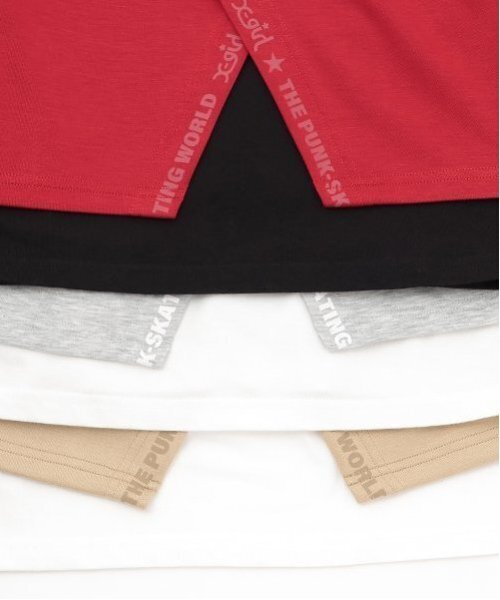 X-girl Stages（エックスガールステージス）の「エンボスロゴバックスリットプルオーバー（スウェット・キッズ・トップグレー/ベージュ/レッド・140cm/130cm/120cm/110cm）」の8枚目の写真