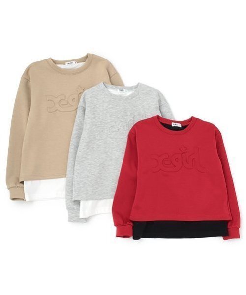 X-girl Stages（エックスガールステージス）の「エンボスロゴバックスリットプルオーバー（スウェット・キッズ・トップグレー/ベージュ/レッド・140cm/130cm/120cm/110cm）」の10枚目の写真