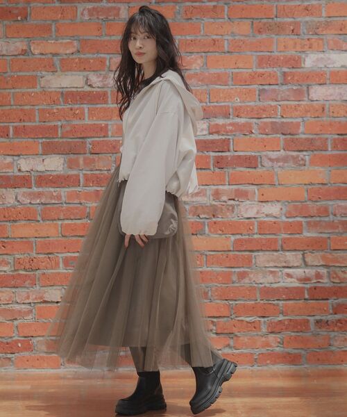 ELENCARE DUE（エレンカーレデュエ）の「・ELENCARE　DUE　ショートマウンテンパーカー（マウンテンパーカー・レディース・アイボリー/ブラック/チャコールグレー・FREE）」の11枚目の写真