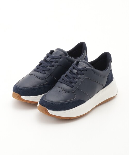 &Bridge(アンドブリッジ)の「Fitflop(フィットフロップ) F-MODE LEATHER/SUEDE FLATFORM SNEAKERS【SALE/カジュアル/デイリー/トレンド/きれいめカジュアル/スポーティースタイル】(スニーカー・レディース・ブルー系その他・35/40/45)」の1枚目の写真