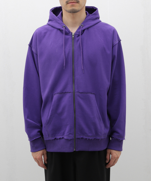 417 EDIFICE（フォーワンセブンエディフィス）の「sports wear / スポーツウェア  untrimmed ジップパーカー（パーカー・メンズ・ブラック/チャコールグレー/パープル・MEDIUM/LARGE）」の3枚目の写真