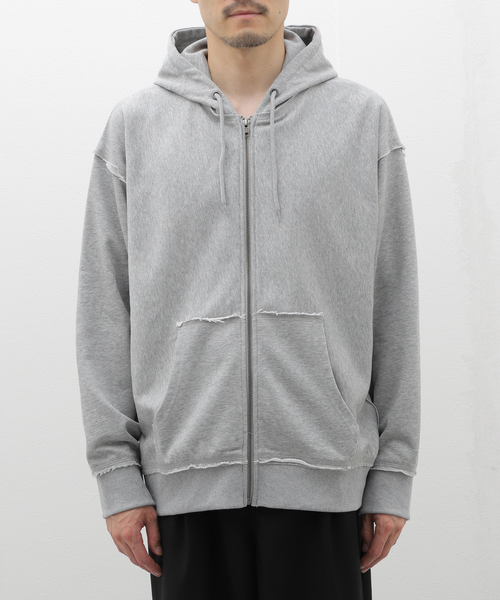 417 EDIFICE（フォーワンセブンエディフィス）の「sports wear / スポーツウェア  untrimmed ジップパーカー（パーカー・メンズ・ブラック/チャコールグレー/パープル・MEDIUM/LARGE）」の2枚目の写真