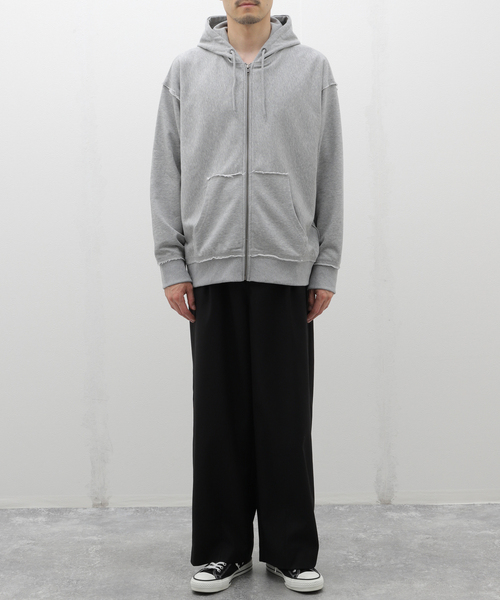 417 EDIFICE（フォーワンセブンエディフィス）の「sports wear / スポーツウェア  untrimmed ジップパーカー（パーカー・メンズ・ブラック/チャコールグレー/パープル・MEDIUM/LARGE）」の4枚目の写真