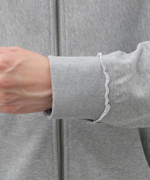 417 EDIFICE（フォーワンセブンエディフィス）の「sports wear / スポーツウェア  untrimmed ジップパーカー（パーカー・メンズ・ブラック/チャコールグレー/パープル・MEDIUM/LARGE）」の10枚目の写真