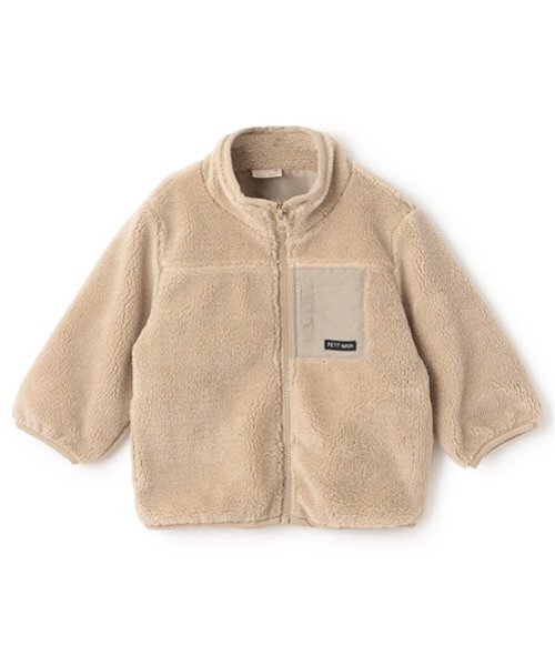 petit main(プティマイン)の「ボアジャケット(ブルゾン・キッズ・モカ/ライトブルー/マルチ/アイボリー・80cm/90cm/100cm/110cm/120cm/130cm)」の3枚目の写真