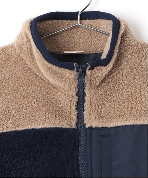 petit main(プティマイン)の「ボアジャケット(ブルゾン・キッズ・モカ/ライトブルー/マルチ/アイボリー・80cm/90cm/100cm/110cm/120cm/130cm)」の9枚目の写真