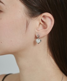 ピアス（両耳用）（シルバー/銀色系・ハートモチーフ）ファッション