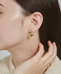 【 金属アレルギー対応 】 ハートモチーフピアス サージカルステンレス (両耳用)