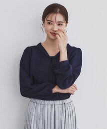 index | ◆タックロールVネックブラウス【洗濯機洗い可/イージーアイロン/防シワ】(シャツ/ブラウス)
