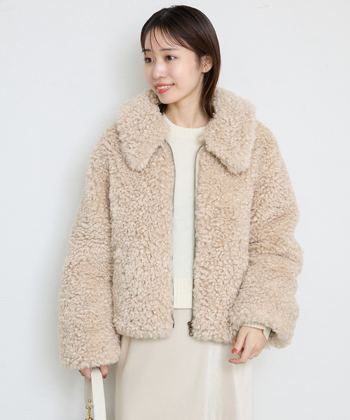 SLOBE IENA（スローブイエナ）の「プードルファーボマーブルゾン（ブルゾン・レディース・ベージュ・FREE）」の7枚目の写真