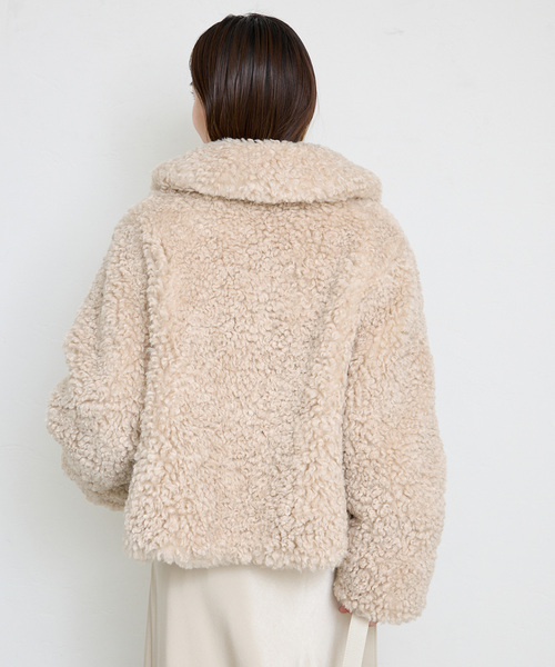 SLOBE IENA（スローブイエナ）の「プードルファーボマーブルゾン（ブルゾン・レディース・ベージュ・FREE）」の8枚目の写真