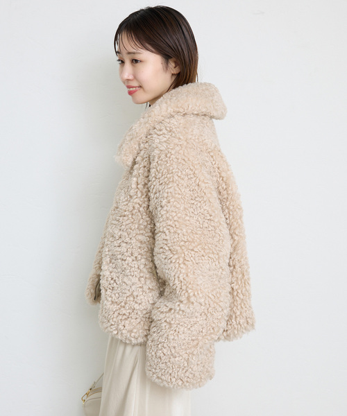 SLOBE IENA（スローブイエナ）の「プードルファーボマーブルゾン（ブルゾン・レディース・ベージュ・FREE）」の9枚目の写真