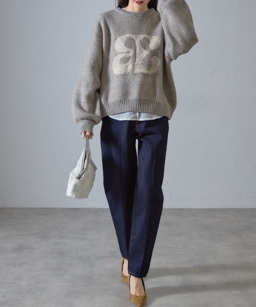 &. NOSTALGIA（アンドドットノスタルジア）の「【ZOZO限定】テーパードデニムパンツ（デニムパンツ・レディース・ネイビー/ホワイト・マルチサイズ）」の8枚目の写真