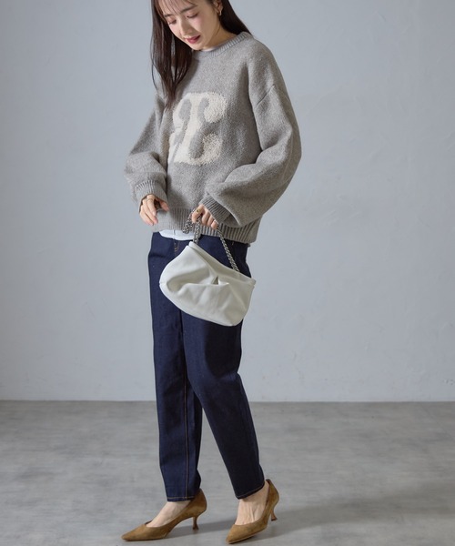 &. NOSTALGIA（アンドドットノスタルジア）の「【ZOZO限定】テーパードデニムパンツ（デニムパンツ・レディース・ネイビー/ホワイト・マルチサイズ）」の9枚目の写真