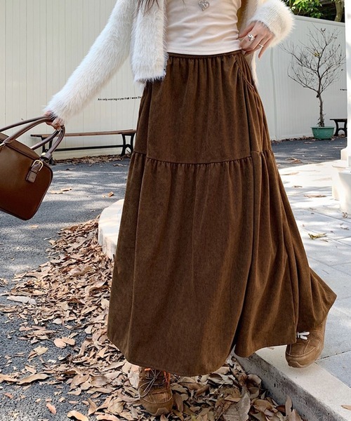 ❌【size M】ルノンキュール コーデュロイ台形ロングスカート ❌【size M】ルノンキュール コーデュロイ台形ロングスカート