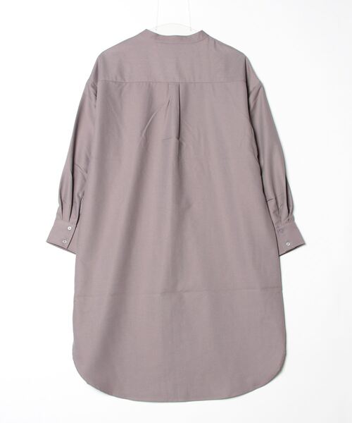 TOKYO SHIRTS（トウキョウシャツ）の「【Pitta Re:)】 ウールライク長袖シャツワンピース（シャツ/ブラウス・レディース・ダークパープル/ネイビー・M/L）」の3枚目の写真