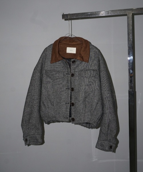 【LONSLAN】ヘリンボーン バルーン中綿ショートジャケット CHLONW24a031（ブルゾン）｜chuclla（チュクラ）