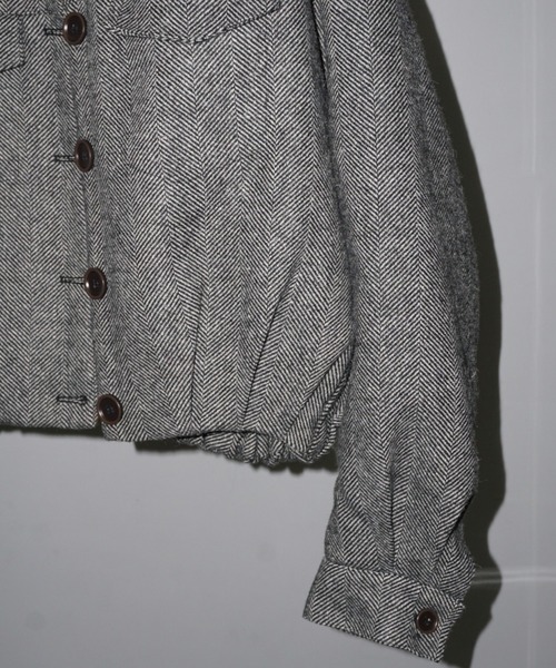 【LONSLAN】ヘリンボーン バルーン中綿ショートジャケット CHLONW24a031（ブルゾン）｜chuclla（チュクラ）