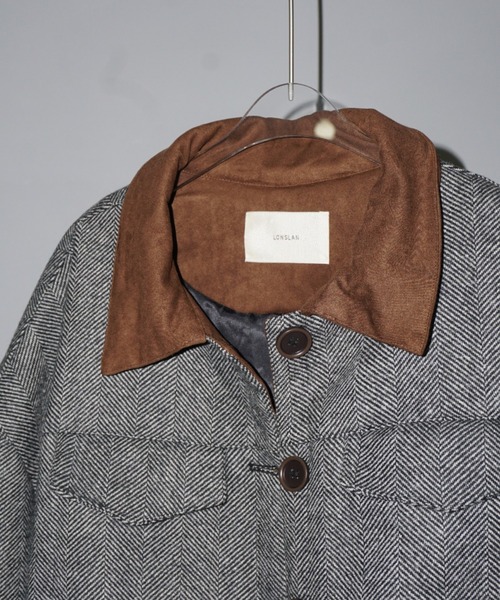 【LONSLAN】ヘリンボーン バルーン中綿ショートジャケット CHLONW24a031（ブルゾン）｜chuclla（チュクラ）