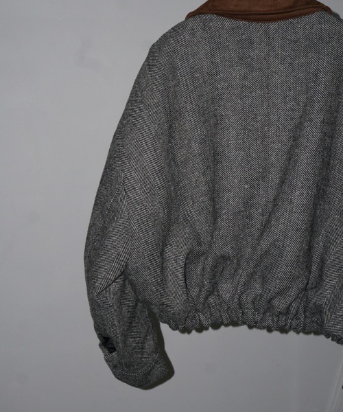 【LONSLAN】ヘリンボーン バルーン中綿ショートジャケット CHLONW24a031（ブルゾン）｜chuclla（チュクラ）