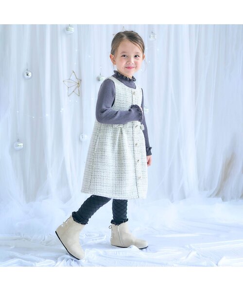 ツイードジャンパースカート＿アプレレクールマシェリ（スカート