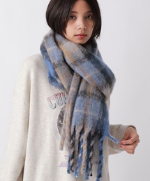 PAGEBOY | フリンジチェックカラーストール(マフラー)