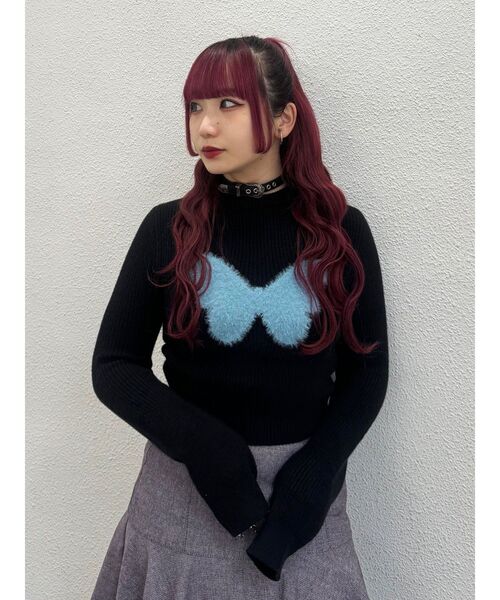 jouetie（ジュエティ）の「バタフライモチーフフィットニット（ニット/セーター・レディース・ブラック/グレー/オフホワイト・MEDIUM）」の14枚目の写真