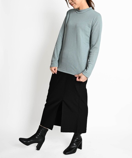 MARAI(マーライ)の「無地 裏起毛 長袖カットソー(Tシャツ/カットソー・レディース・ブルー系その他/イエロー系その他/ピンク系その他/ホワイト系その他2/ブラック系その他2/グレー系その他2/イエロー系その他2/ピンク系その他2/ブルー系その他2/ブルー/イエロー/ピンク/ブラック系その他/ホワイト系その他/グレー系その他/グレー/ブラック/ホワイト・LARGE/X-LARGE/MEDIUM)」の11枚目の写真