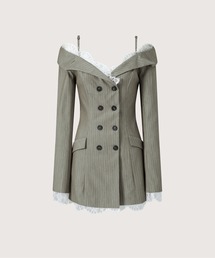 LA POMME petit（ラポミ・プチ）の「オープンショルダーレースブレザードレス Open Shoulder Lace Blazer Dress（ワンピース）」
