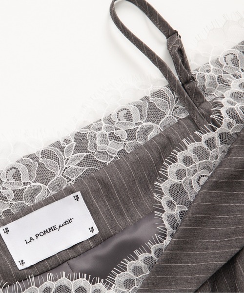 LA POMME petit(ラポミ・プチ)の「オープンショルダーレースブレザードレス Open Shoulder Lace Blazer Dress(ワンピース・レディース・グレー/モスグリーン・SMALL/MEDIUM/LARGE)」の10枚目の写真