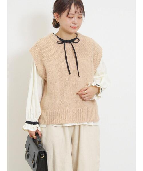 Samansa Mos2（サマンサ モスモス）の「前後2WAYニットベスト（ベスト・レディース・ピンク/グレー/オフホワイト・F）」の17枚目の写真