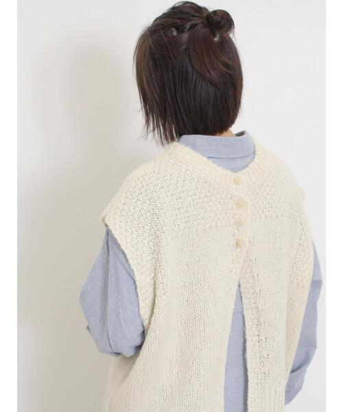 Samansa Mos2（サマンサ モスモス）の「前後2WAYニットベスト（ベスト・レディース・ピンク/グレー/オフホワイト・F）」の11枚目の写真