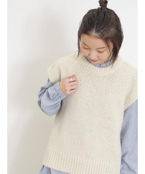 Samansa Mos2（サマンサ モスモス）の「前後2WAYニットベスト（ベスト・レディース・ピンク/グレー/オフホワイト・F）」の12枚目の写真