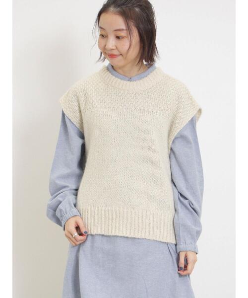 Samansa Mos2（サマンサ モスモス）の「前後2WAYニットベスト（ベスト・レディース・ピンク/グレー/オフホワイト・F）」の13枚目の写真