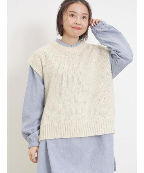 Samansa Mos2（サマンサ モスモス）の「前後2WAYニットベスト（ベスト・レディース・ピンク/グレー/オフホワイト・F）」の14枚目の写真