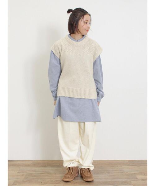 Samansa Mos2（サマンサ モスモス）の「前後2WAYニットベスト（ベスト・レディース・ピンク/グレー/オフホワイト・F）」の5枚目の写真