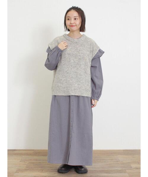 Samansa Mos2（サマンサ モスモス）の「前後2WAYニットベスト（ベスト・レディース・ピンク/グレー/オフホワイト・F）」の8枚目の写真