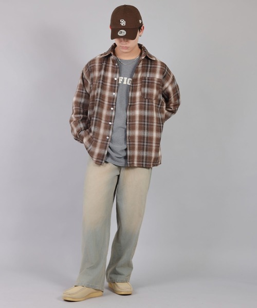 SPINNS（スピンズ）の「ストリート＆古着MIX/トレンドカラーで差をつける！着回し自在のチェックシャツ（シャツ/ブラウス・メンズ・ブラウン系その他2/ブラウン系その他/ネイビー系1/ネイビー系・ONESIZE）」の20枚目の写真