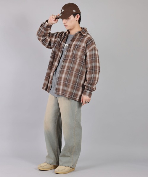 SPINNS（スピンズ）の「ストリート＆古着MIX/トレンドカラーで差をつける！着回し自在のチェックシャツ（シャツ/ブラウス・メンズ・ブラウン系その他2/ブラウン系その他/ネイビー系1/ネイビー系・ONESIZE）」の18枚目の写真