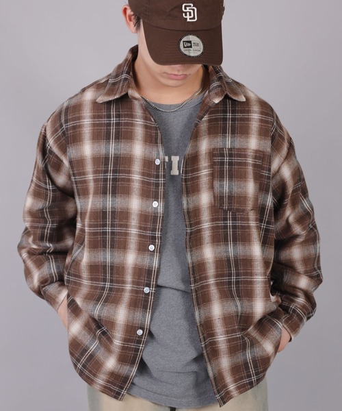 SPINNS（スピンズ）の「ストリート＆古着MIX/トレンドカラーで差をつける！着回し自在のチェックシャツ（シャツ/ブラウス・メンズ・ブラウン系その他2/ブラウン系その他/ネイビー系1/ネイビー系・ONESIZE）」の7枚目の写真
