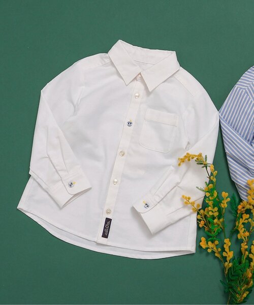 BREEZE（ブリーズ）の「【フォーマル対応】レギュラーカラーシャツ（シャツ/ブラウス・キッズ・オフホワイト/ストライプ・90/100/110/120/130）」の2枚目の写真