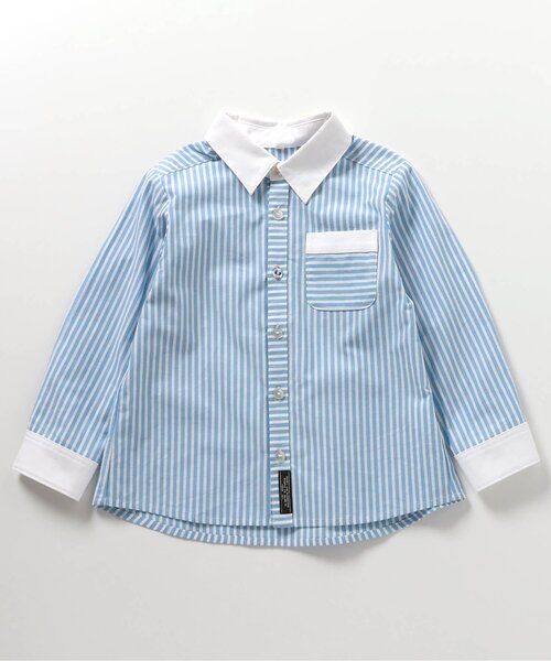 BREEZE（ブリーズ）の「【フォーマル対応】レギュラーカラーシャツ（シャツ/ブラウス・キッズ・オフホワイト/ストライプ・90/100/110/120/130）」の8枚目の写真
