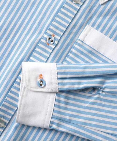 BREEZE（ブリーズ）の「【フォーマル対応】レギュラーカラーシャツ（シャツ/ブラウス・キッズ・オフホワイト/ストライプ・90/100/110/120/130）」の13枚目の写真