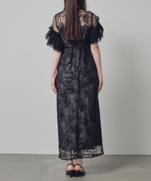 ANDRÉSD ／ アンドレスド　キーネックエンブロイダリードレス key neck embroidery dress / キーネックエンブロイダリードレス