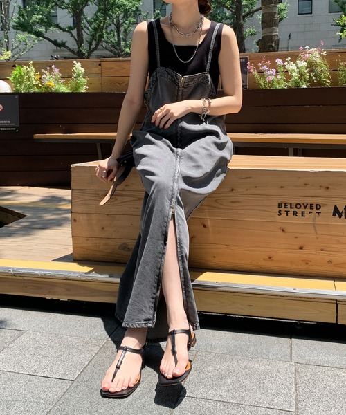 DouDou ワンピース リヨセルデニムジャンスカ : ZOZOTOWN Yahoo