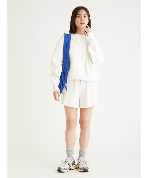 emmi（エミ）の「【10th】emmiロゴミラノリブトップス（Tシャツ