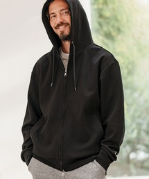 mpa3706- block logo cardboard knit hooded riri zip parka  パーカー